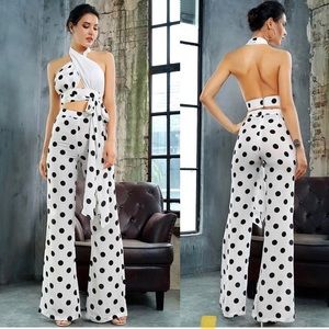 White and Black polka dot set.